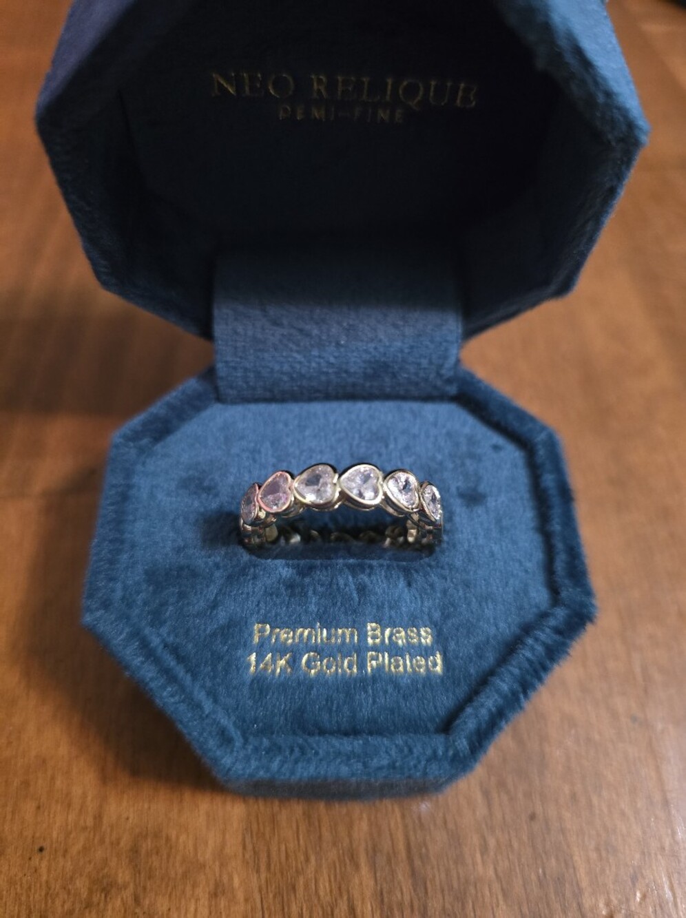 14k Gold Plated Heart Eternity Band